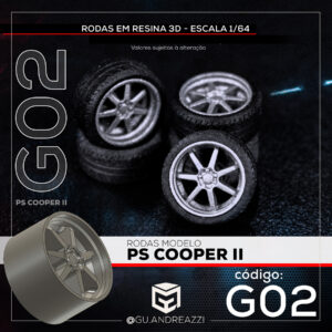 G02 - PS Cooper 2 - Rodas 3D para 1/64