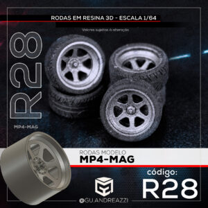 R28 - MP4-MAG - Rodas 3D para 1/64
