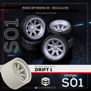 S01 - Drift 1 - Rodas 3D para 1/64