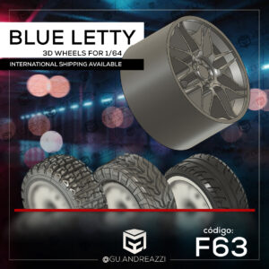 F63 - Blue Letty - Rodas 3D para 1/64